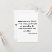 Sprichwörter 24:16 KJV Bibelschrift Gruß Karte (Vorderseite/Rückseite Beispiel)