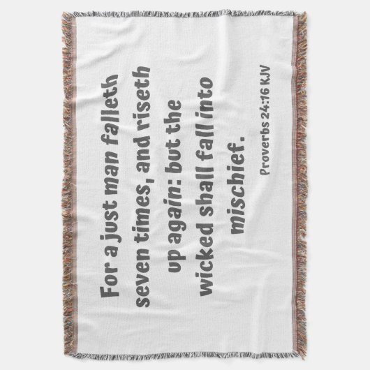 Sprichwörter 24:16 KJV Bible Verse Scripture Decke (Vorderseite Vertikal)