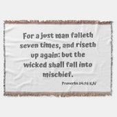 Sprichwörter 24:16 KJV Bible Verse Scripture Decke (Vorderseite)