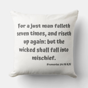 Sprichwörter 24:16 KJV Bible Verse Scripture Kissen