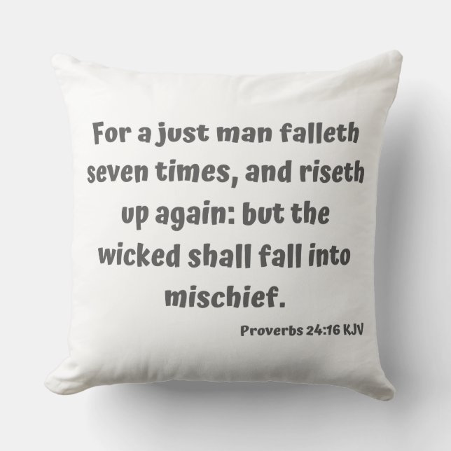 Sprichwörter 24:16 KJV Bible Verse Scripture Kissen (Vorderseite)