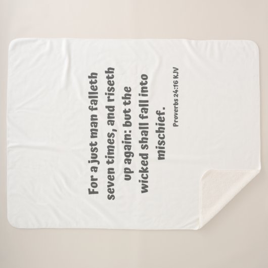 Sprichwörter 24:16 KJV Bible Verse Scripture Sherpadecke (Vorderseite (Horizontal))