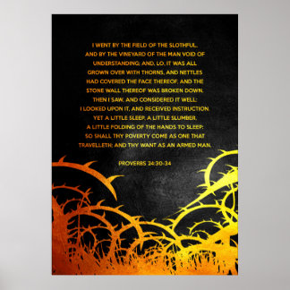 Sprichwörter 24:30-34 Verse Poster