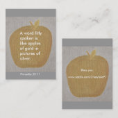 Sprichwörter 25:11, Ein Wort, das passend gesproch Visitenkarte (Vorne/Hinten)