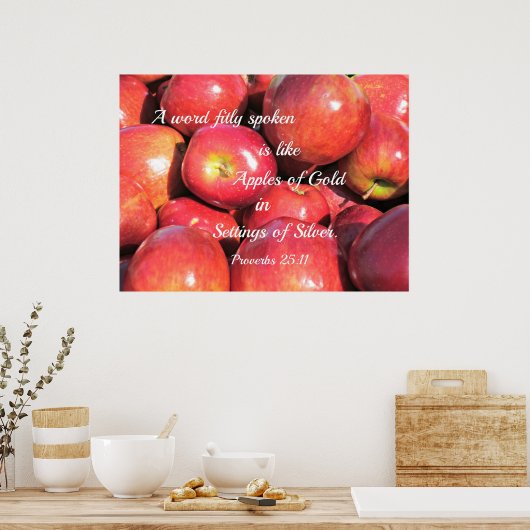 Sprichwörter 25:11 Ein Wort, passend gesprochen, i Poster (Küche)