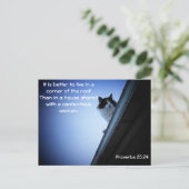 Sprichwörter 25 24 Katze auf einem Dachfenster Postkarte (Stehend Vorderseite)