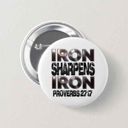 Sprichwörter 27-17 Eisen schärft Eisen Button (Vorne & Hinten)
