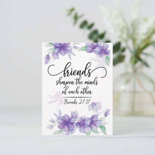 Sprichwörter 27:17 Freunde Schärfen die Minds Postkarte (Stehend Vorderseite)