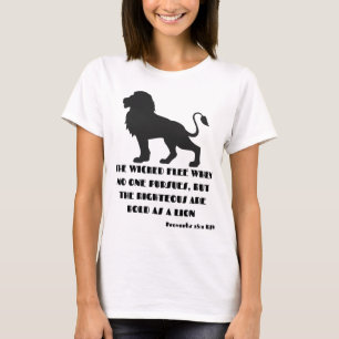 Sprichwörter 28:1 Bibelverse Zitat KJV Frauen T-Shirt