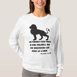 Sprichwörter 28:1 Bibelverse Zitat KJV Frauen T-Shirt
