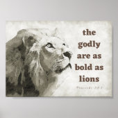 Sprichwörter 28:1 Fett als Löwenposter Poster (Vorne)