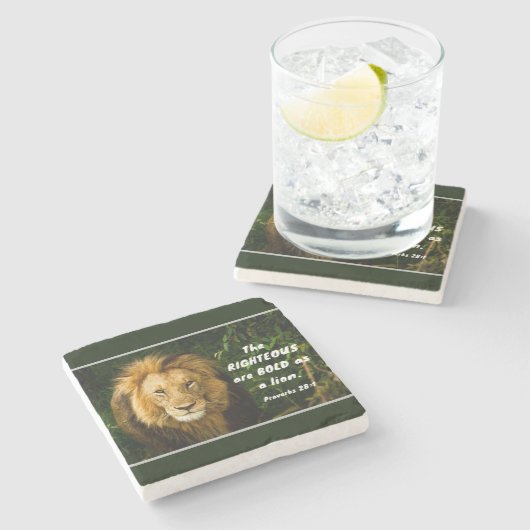 Sprichwörter 28:1 Rechtschaffene sind kühl wie ein Steinuntersetzer (Seitenansicht)