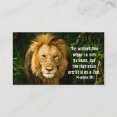 Sprichwörter 28:1 Rechtschaffene sind kühl wie ein Visitenkarte (Vorderseite)