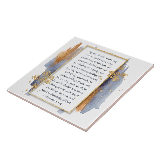 Sprichwörter 2:1-5 Incline dein Ohr in Weisheit Fliese (Seite)