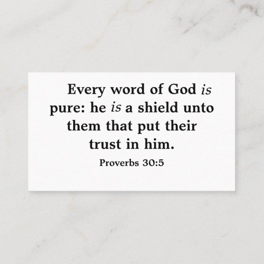 Sprichwörter 30:5 visitenkarte (Rückseite)