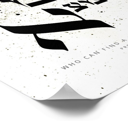 Sprichwörter 31,10 - Wer kann eine tugendhafte Fra Poster (Ecke)