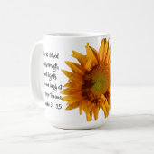 Sprichwörter 31:25 Bibel Verse Sonnenblume Custom Kaffeetasse (Vorderseite Links)