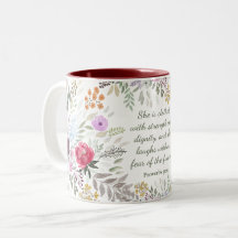 Sprichwörter 31:25 Bibel Verse Wasserfarbe Blumenb