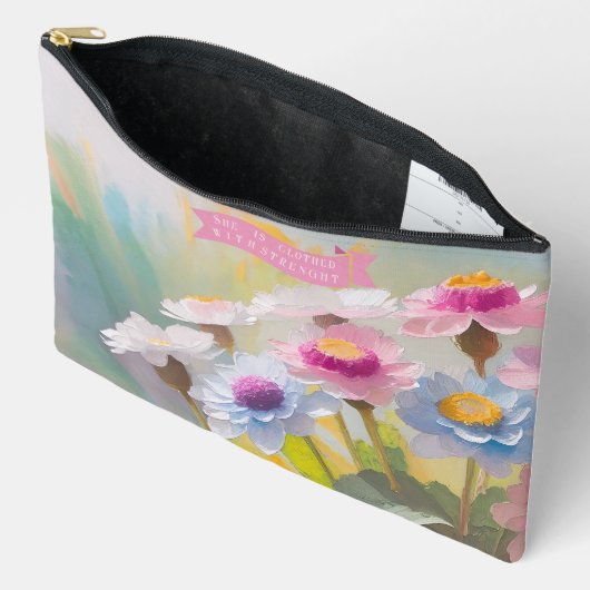 Sprichwörter 31:25,Bibel Verses Mütter, Daisies Zubehörtasche (Offen)