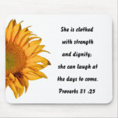 Sprichwörter 31:25 Bibelverse Halbblüte Custom Mousepad (Vorne)