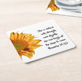 Sprichwörter 31:25 Bibelverse Halbblüte Custom Rechteckiger Pappuntersetzer (angewinkelt)