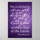 Sprichwörter 31:25 Bibelverse Poster (Vorne)