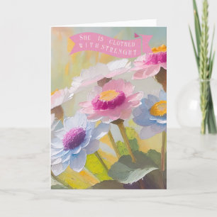 Sprichwörter 31:25,Bibelzitate Mütter, Daisies Feiertagskarte