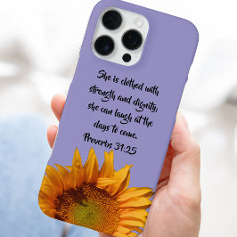 Sprichwörter 31:25 Custom Bible Verse Sonnenblume iPhone 16 Pro Max Hülle