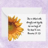 Sprichwörter 31:25 Custom Bible Verse Sonnenblume Mitteilungskarte