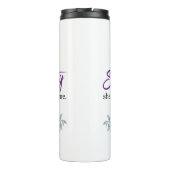 Sprichwörter 31:25 Festigkeit und Würde Lila Blume Thermosbecher (Rückseite)