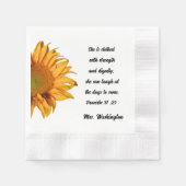 Sprichwörter 31:25 Große Christliche Sonnenblume Serviette (Vorderseite)