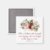 Sprichwörter 31:25 Rosa Rosa Elegant Bloral Magnet (Vorderseite/Rückseite)