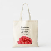 Sprichwörter 31:25 Rose der benutzerdefinierten Bi Tragetasche (Rückseite)