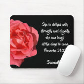 Sprichwörter 31:25 Rote Rose Bibel Verse Custom Mousepad (Mit Mouse)