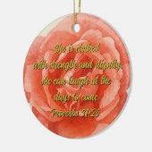 Sprichwörter 31:25 Rote Rose Custom Christlich Keramik Ornament (Links)