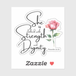 Sprichwörter 31:25 Sie ist bekleidet Bibelverse Bl Aufkleber