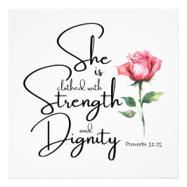 Sprichwörter 31:25 Sie ist bekleidet Bibelverse Bl Fotodruck