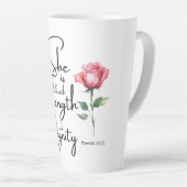 Sprichwörter 31:25 Sie ist bekleidet Bibelverse Bl Milchtasse (Rechte Ecke)