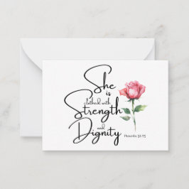 Sprichwörter 31:25 Sie ist bekleidet Bibelverse Bl Mitteilungskarte