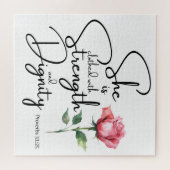 Sprichwörter 31:25 Sie ist bekleidet Bibelverse Bl Puzzle (Horizontal)