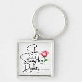 Sprichwörter 31:25 Sie ist bekleidet Bibelverse Bl Schlüsselanhänger