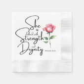 Sprichwörter 31:25 Sie ist bekleidet Bibelverse Bl Serviette (Vorderseite)