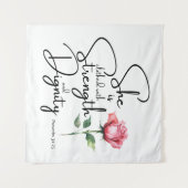 Sprichwörter 31:25 Sie ist bekleidet Bibelverse Bl Wandteppich (Vorderseite (Horizontal))