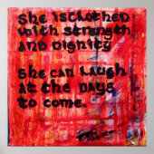 Sprichwörter 31:25 - Sie ist in Stärke verkleidet Poster (Vorne)