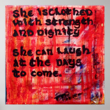 Sprichwörter 31:25 - Sie ist in Stärke verkleidet