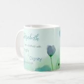 Sprichwörter 31:25 Weibchen des Glaubens Grüne bla Kaffeetasse (Vorderseite Links)