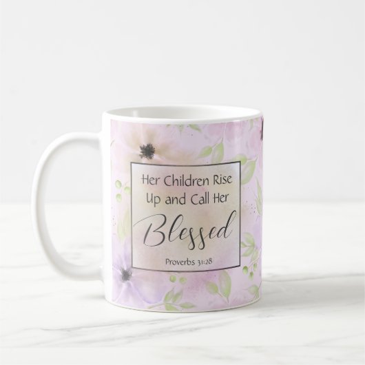 Sprichwörter 31:28 Religiöse Schrift für Mama Kaffeetasse (Links)