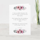 Sprichwörter 31 Bibelverse mit rosa Blume Karte (Vorderseite)