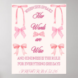 Sprichwörter 31 Frauen/Bibelverse/Coquette/Rosa/Mä Poster