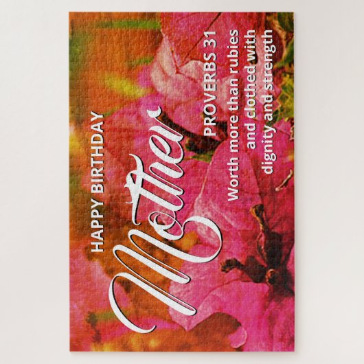 Sprichwörter 31 GLÜCKLICH BIRTHDAY MUTTER Floral 2 Puzzle (Vertikal)